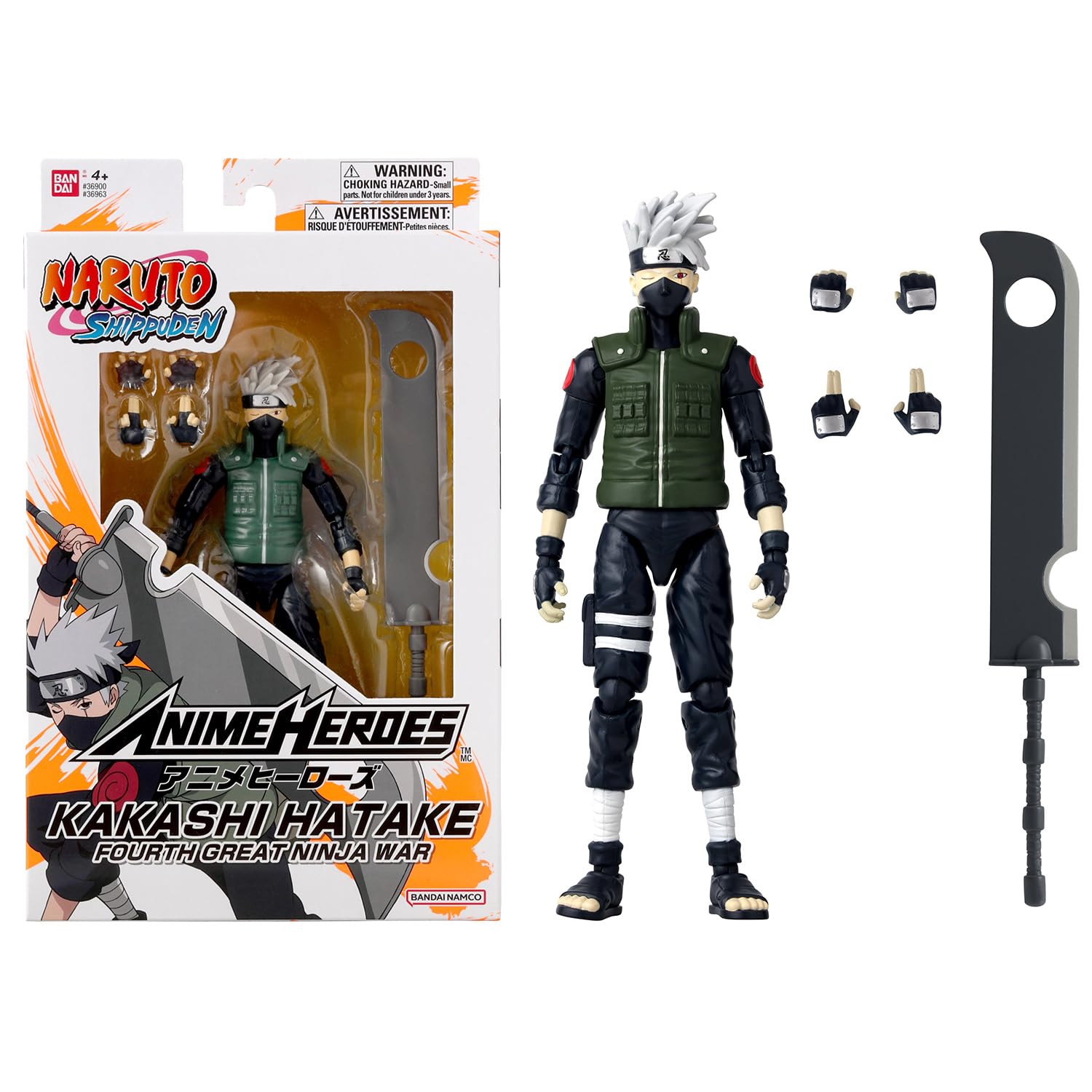 ANIME HEROES Naruto Action Figure Hatake Kakashi Fourth Great Ninja War | 17cm Hatake Figure With Extra Hands And Accessories | Naruto Anime Figure | Bandai Action Figures For Boys And Girls — image 1