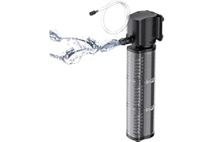 FREESEA Aquarium Fish Tank Filter: 14W 260GPH Internal Power Filter 3-Stage Filtration for 35-75 Gallon Saltwater Betta Turtle Tanks
