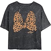 Junior's Mickey & Friends Cheetah Print Minnie Mouse Bow T-Shirt