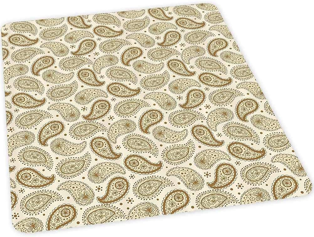 Chair mat, Oriental Traditional Paisley Detailed Motifs with Color