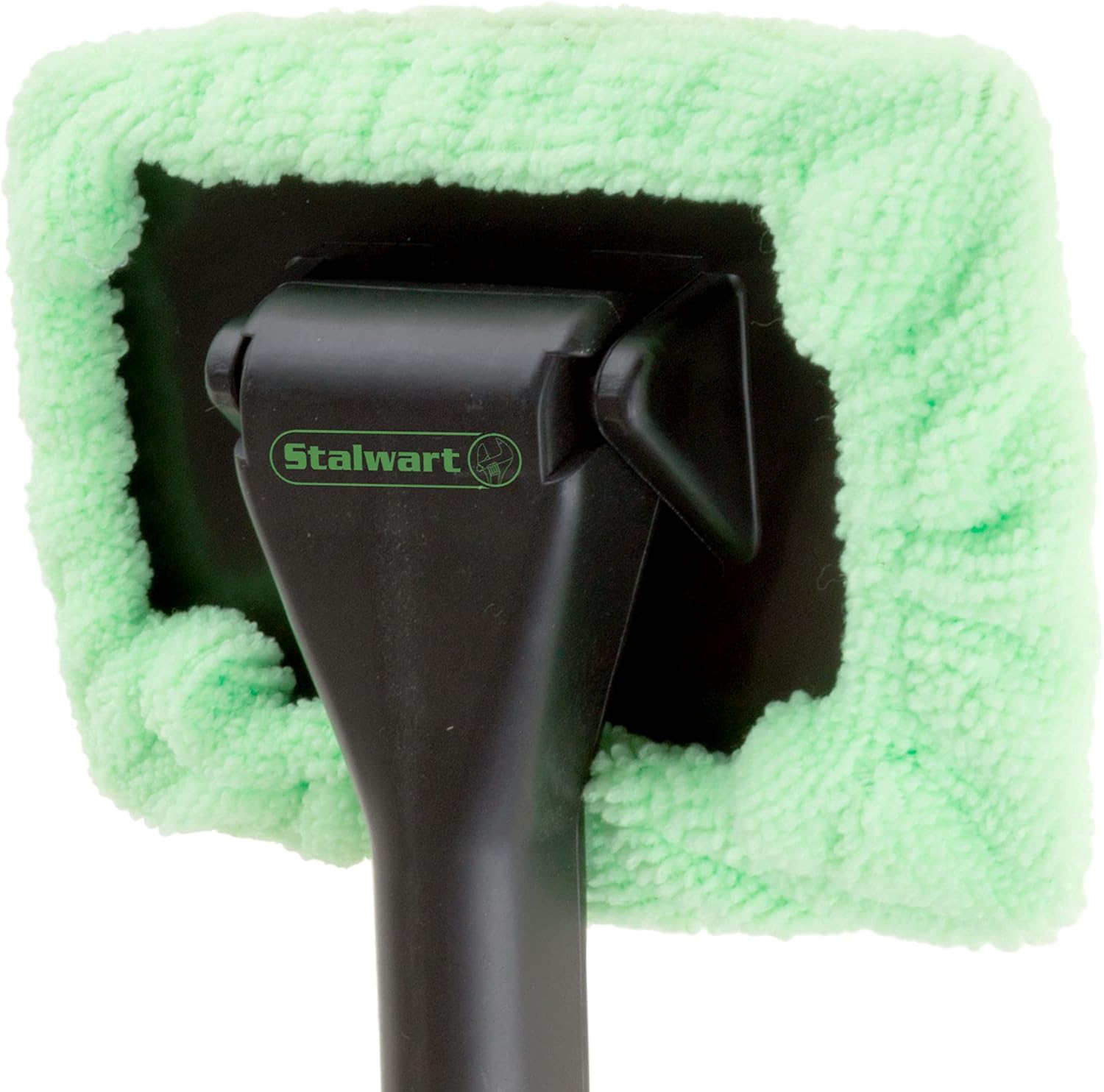 Windshield Cleaner with Microfiber Cloth, Handle and Pivoting Head- Glass Washer Cleaning Tool for Windows By Stalwart (Green): Automotive