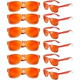 Geopty 12/24 Pack Wholesale Colorful Mirror Reflective Sunglasses Bulk, Neon 80s 90s Sunglasses Party Favors Unisex