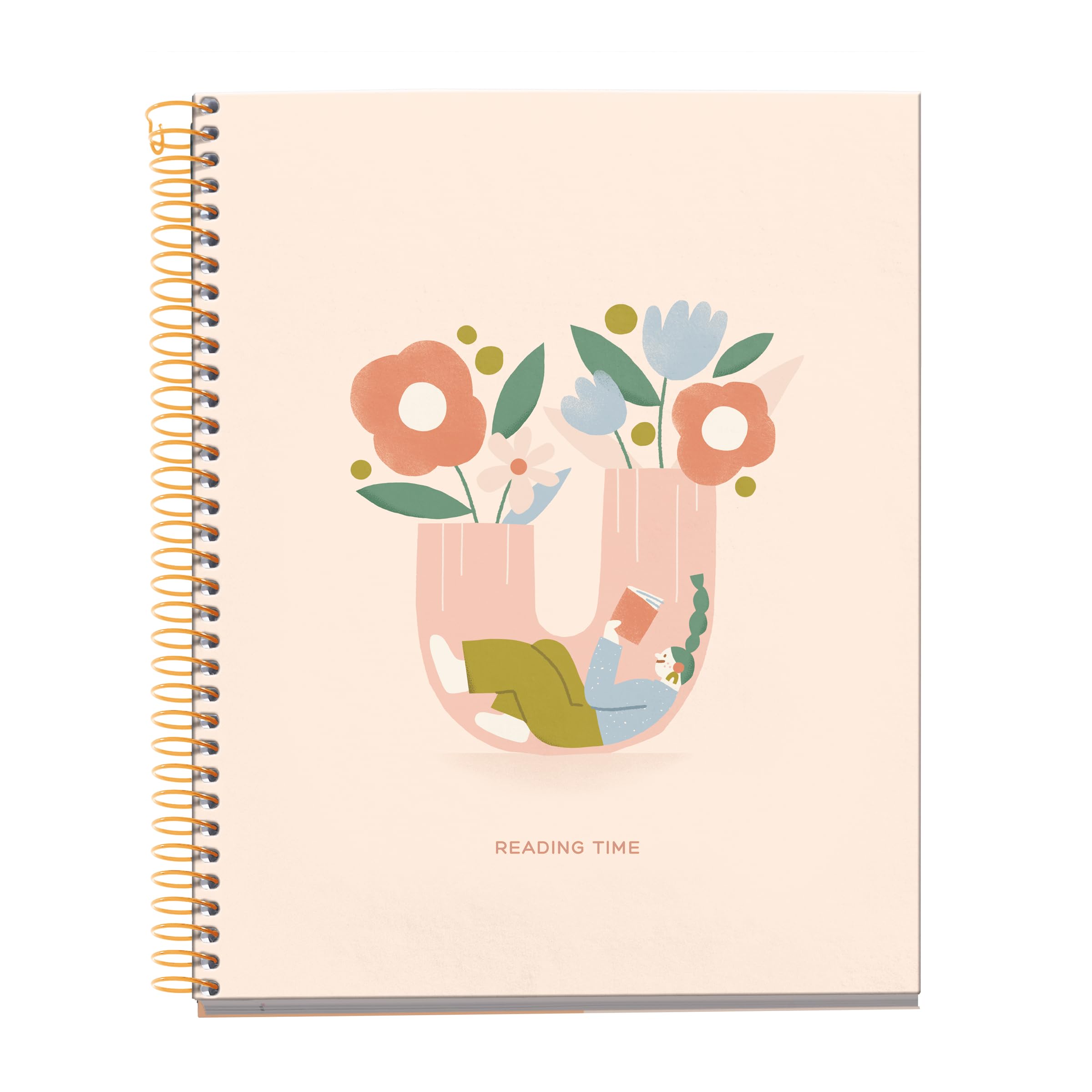 Miquelrius - A5 notebook (148 x 210 mm), 100 squared sheets of 70 g/m², rigid cardboard cover, 4 colour bands, spiral, 2 holes, squared notebook, cute stationery, reading