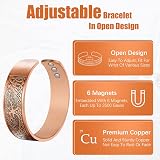 Jeracol Copper Magnetic Bracelet for Men Women 3500 Gauss Adjustable Cuff view 2