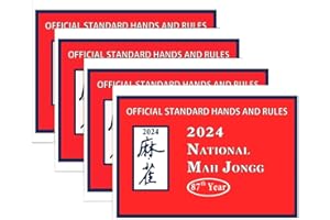 TUSIIPAW Mahjong Cards 2024,National Standard Rules and Hands, 2024 Mah Jongg Large Size Card - 4 Pcs