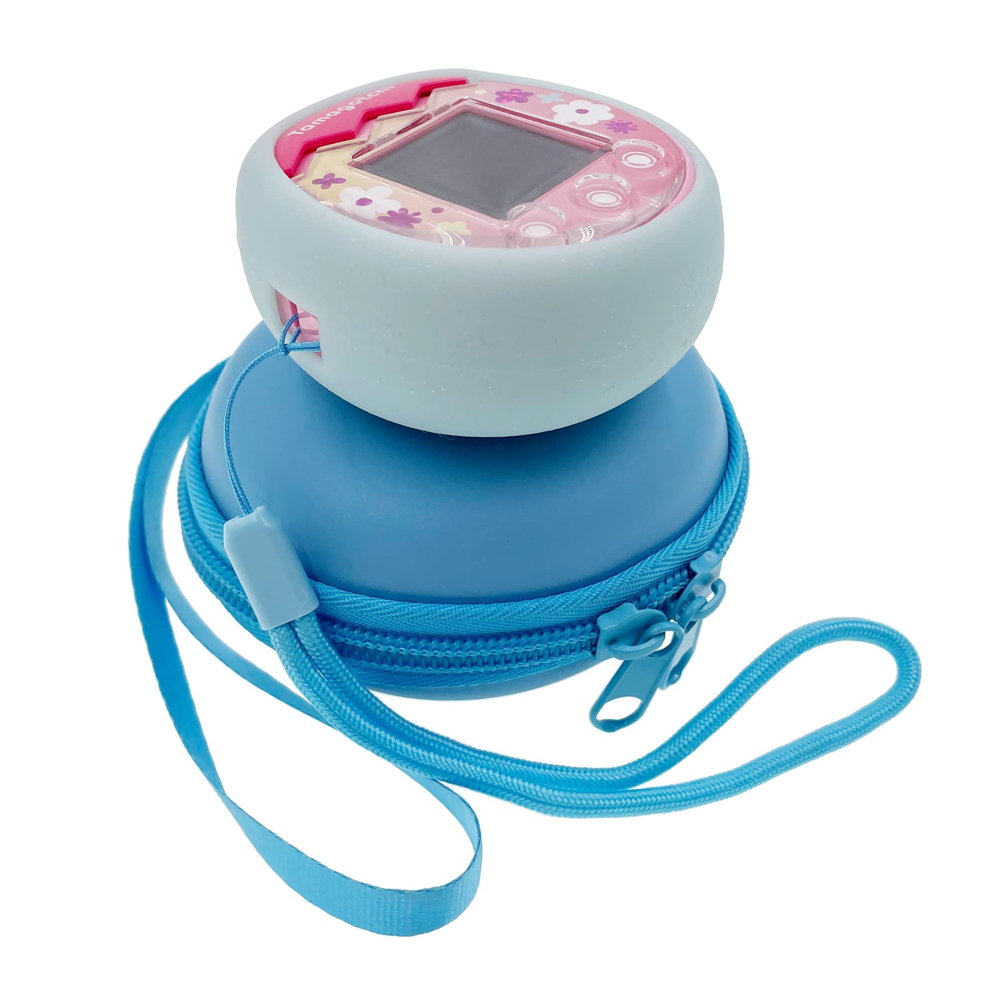 xcivi Hard Carrying Case and Silicone Skin Shell Cover for Tamagotchi Pix Virtual Interactive Pet Game Machine (Blue)