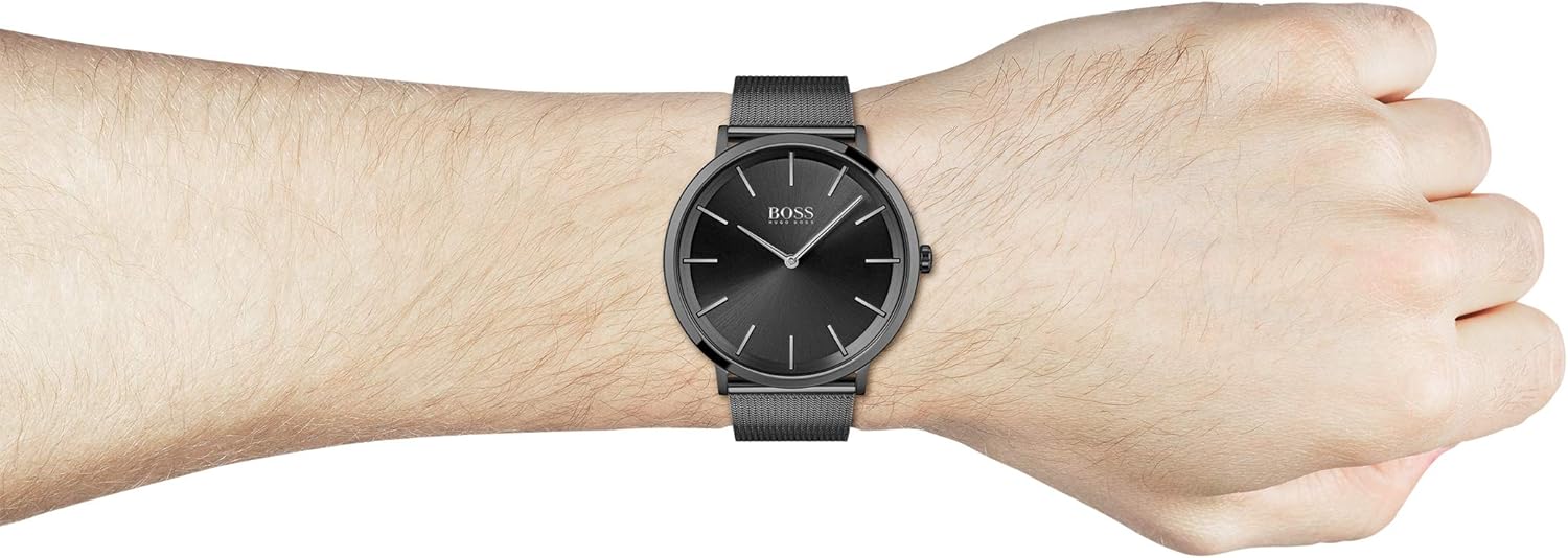 BOSS Analogue Quartz Watch for Men SKYLINER Collection with Black Stainless Steel Mesh Bracelet - 1513826 - Image 5