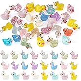 Boutigem 30Pcs Resin Duck Charms Colorful Mini Duck Shape Pendants with Loop Miniature Cute Animal Dangle Charms Ducks Hang Ornament for DIY Crafts Earring Necklace Bracelets Keychain Jewelry Making