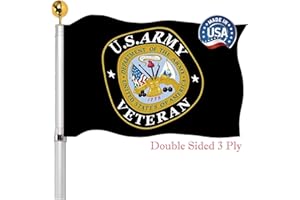 SUJEB US Army Veteran Military Flag 3x5 Outdoor Double Sided 3 Ply 2 Brass Grommets Bright Color Double Stitching For Home Company Indoor Outdoor Outside