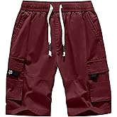 APTRO Men's Cargo Shorts Elastic Waistband Drawstring Summer Casual Cotton Big & Tall Relaxed Fit Work Shorts
