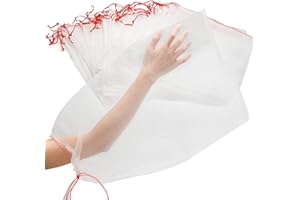 Enpoint Mesh Fruit Protector Bags, 50 PCS 14x21 Inch Large Fruit Bags for Fruit Trees, Durable Garden Barrier Netting Bag Protect Watermelon Cantaloupe Mango Apricot from Insect Pest Bird
