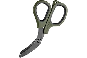 XShear Mini 6" Trauma and Nurse's Shear. Razor sharp and compact scissors, perfect for EMTs, doctors, ICU, wound care and bandages (Olive Drab Green)