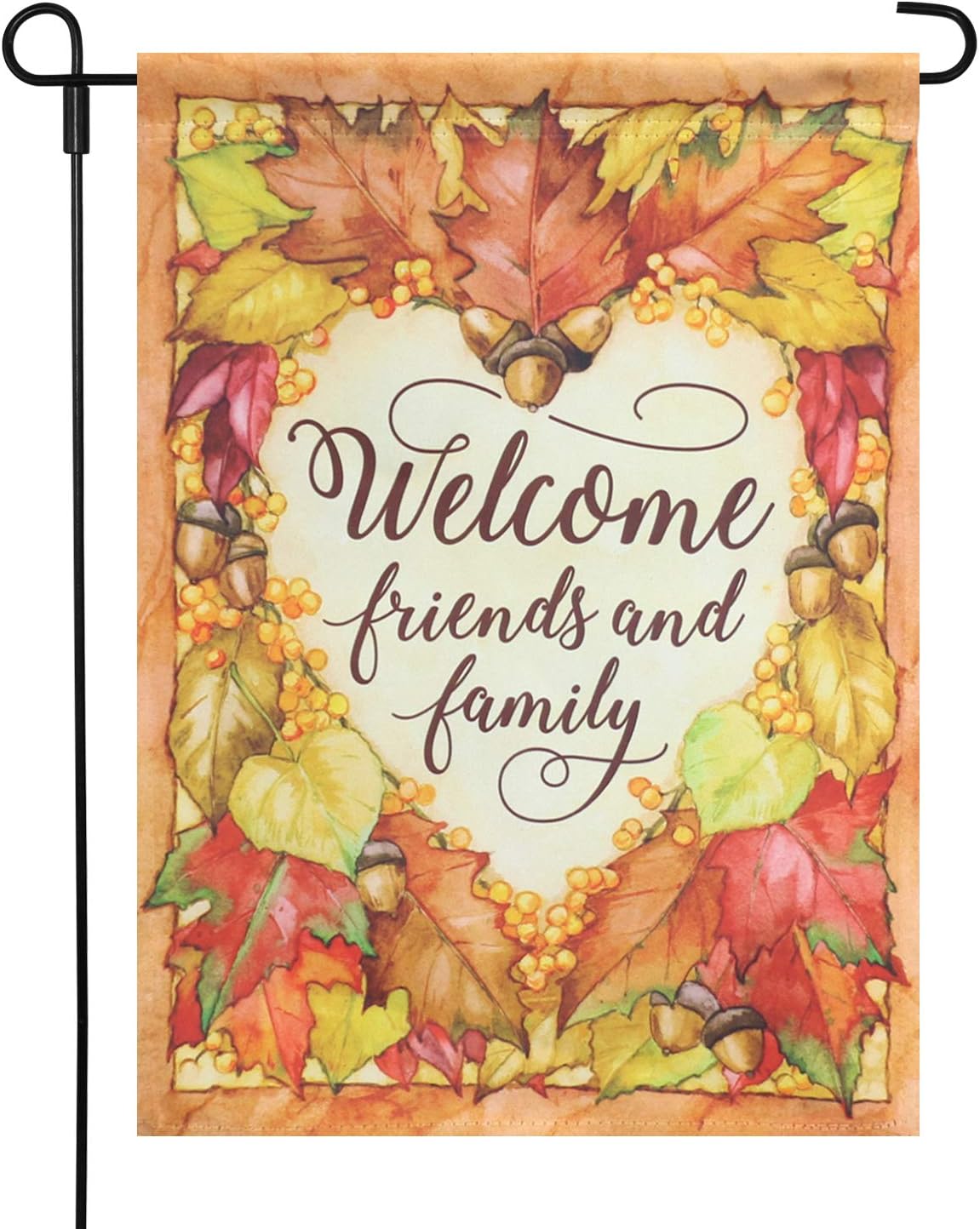 LAYOER Home Garden Flag 12 x 18 Inch House Double Sided Autumn Fall Yellow Leaf Welcome