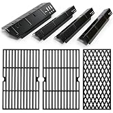 Grill Replacement Parts for Dyna-Glo 4 Burner DGH450CRP DGH450CRN DGH451CRP | Porcelain Steel Heat Plate 70-02-411 70-02-412, 70-01-911 Cast Iron Cooking Diamond Sear Grates for Dyna Glo 3/4 Burner Grill