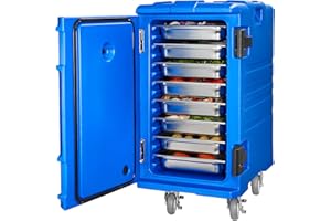 VEVOR Insulated Food Pan Carrier, 127 Qt Hot Box for Catering, Food Box Carrier with Double Buckles, Front Loading Food Warme