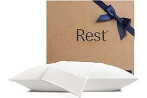 REST® Evercool®+ Cooling Pillowcases Standard - 2 Pillowcases for Sensitive Skin, Silver Infused Fabric for Hygienic Sleep, Silky Smooth for Curly Hair, High Elastic for Snug Fit (19x29 inches)