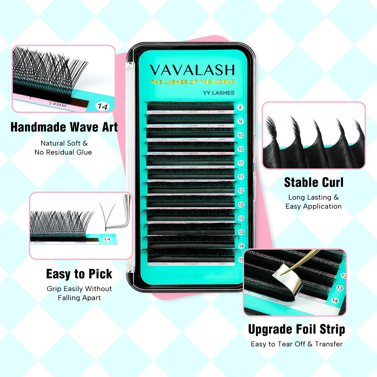 VAVALASH Y Lash Extensions C Curl 0.07mm 10mm Tray