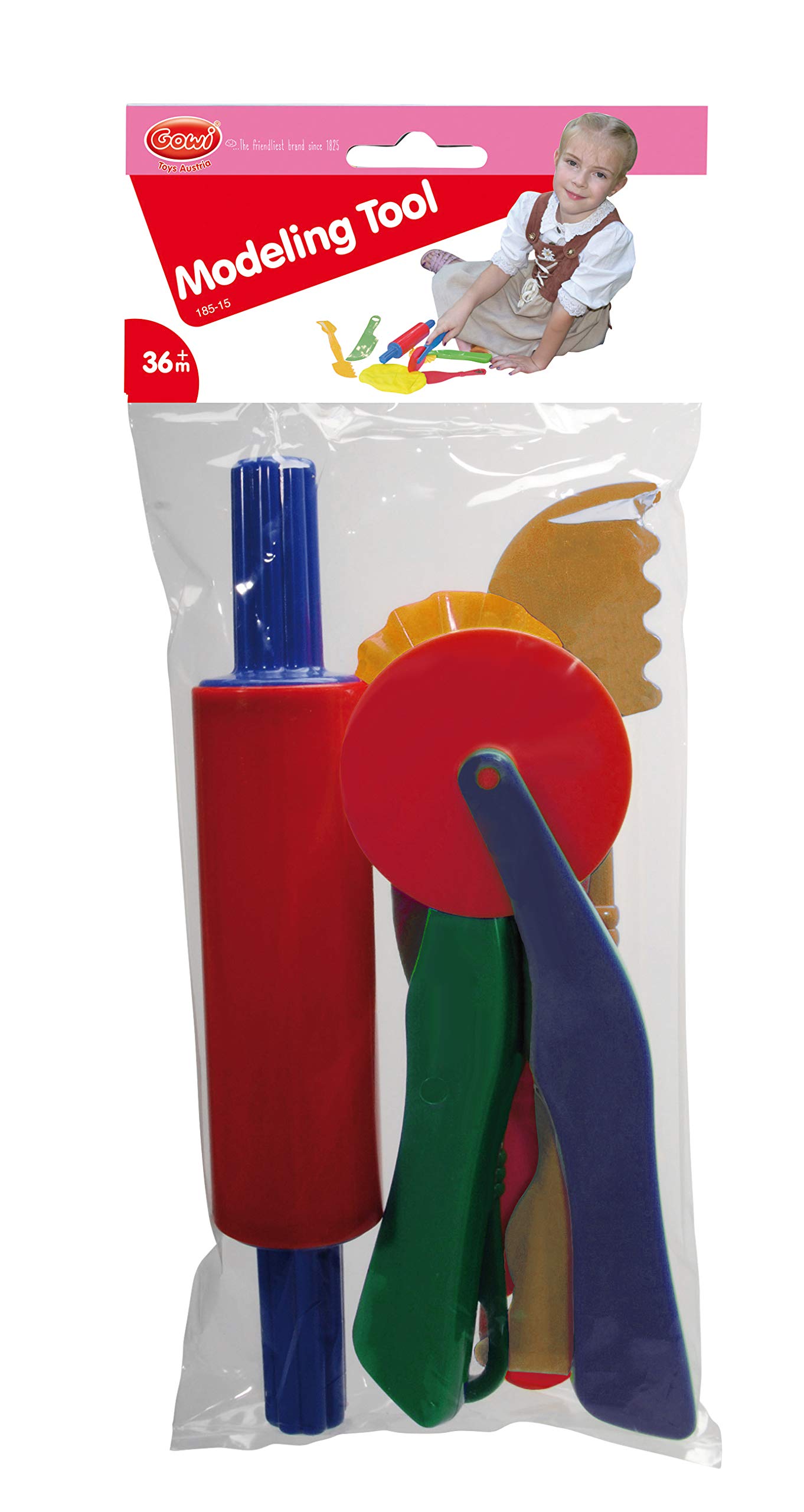 Gowi 185-15&nbsp;Tool Set&nbsp;&ndash;&nbsp;15&nbsp;Dough Kitchen Toy, Set of 6, Assorted Colours