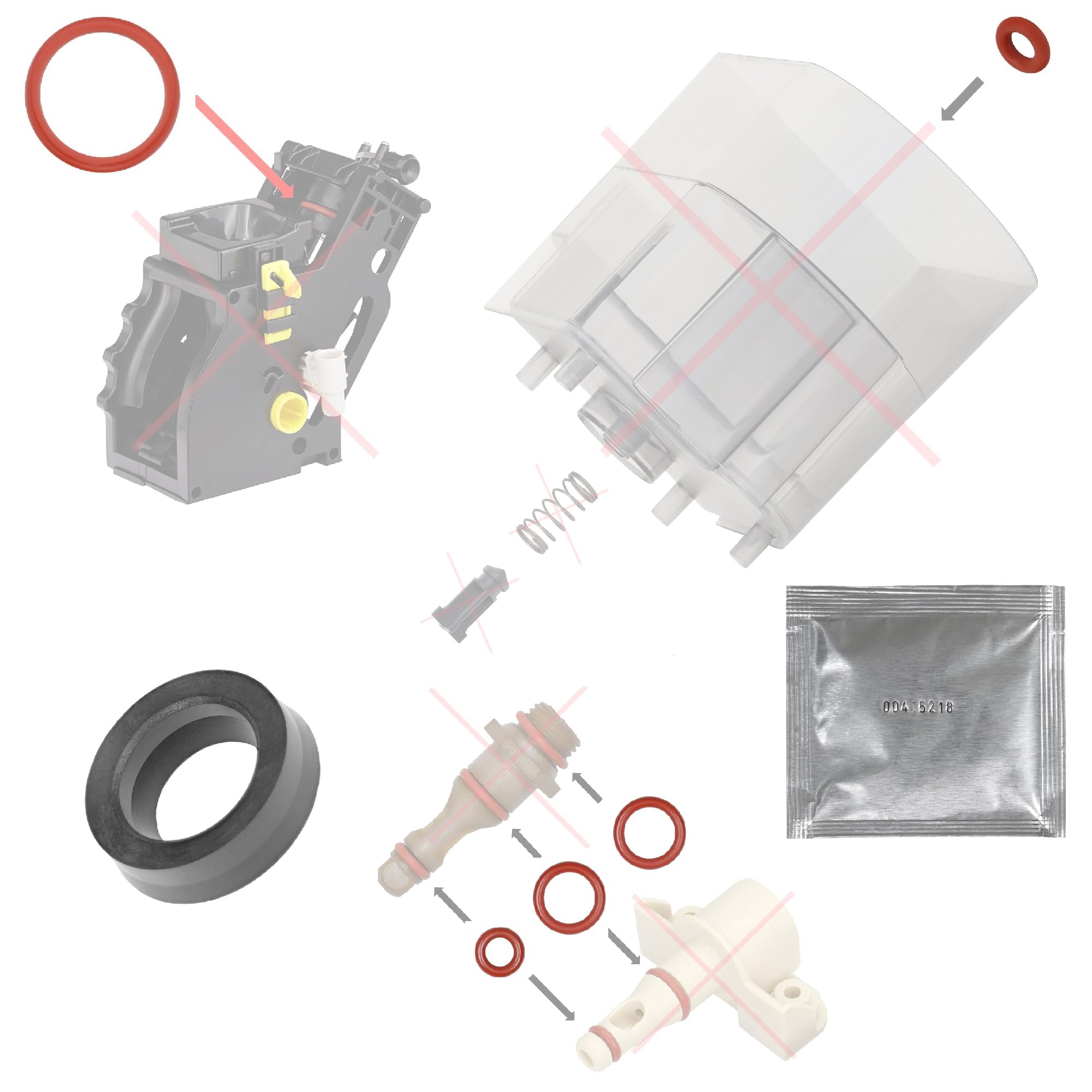 Snapworld-Kaffee Brew Group Service Kit Support Valve Water Tank Compatible with Saeco Philips Spidem Krups Compatible with Bosch Miele Solis King Rotel Satrap