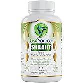 LEAFSOURCE Shilajit with Humic & Fulvic Acid (120 Capsules) with Trace Minerals, Electrolytes, Vitamins, Supports Energy, Gut & Joint Health, Absorb Nutrients