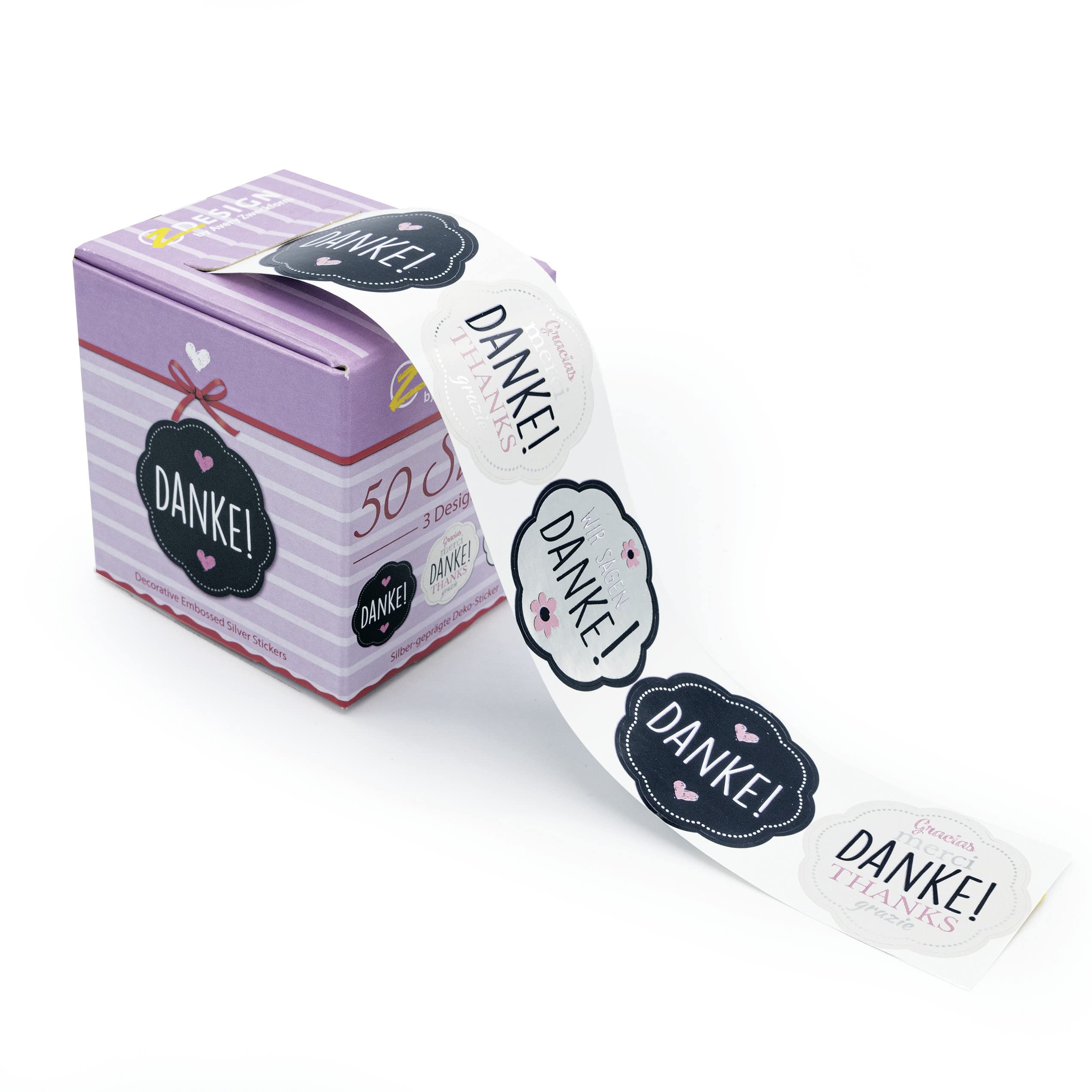 Avery Zweckform 56856 Thank You Sticker Roll, – 50 Stickers in Dispenser Box)