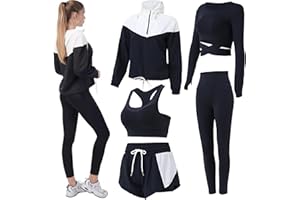 Inmarces Workout Sets for Women 5 PCS Yoga Outfits Activewear Tracksuit Sets