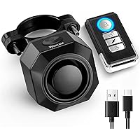 WSDCAM USB Rechargeable Bike Alarm with Remote, 110dB Loud Wireless Anti Theft Vibration Motion Sensor Vehicle Security Syste