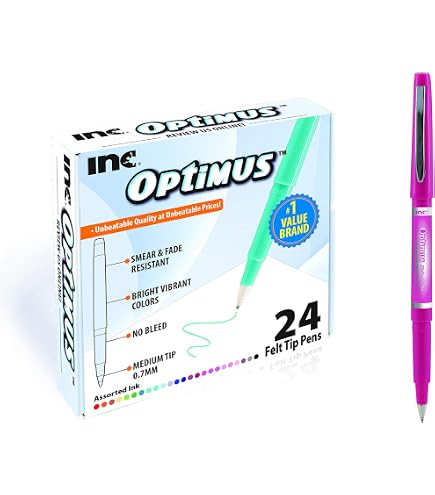 Berol Lot de 42 stylos de couleur avec pointe en fibre fine, largeur de trait de 0,6 mm