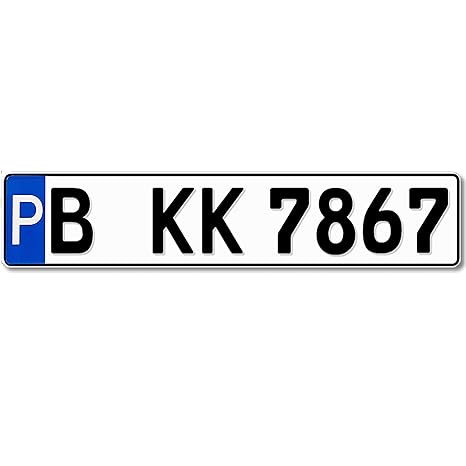 Parkplatzschild KFZ-Kennzeichen 520 x 110 mm, reflektierend, Wunschkennzeichen, Wunschtext, Namen oder Str./Hausnr.