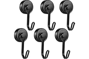 Ridegeek Magnetic Hooks, Magnet Hook 30LBS for Refrigerator,Grill,Holder, Heavy Duty Magnets Hooks with Neodymium,for Indoor,Outdoor,Utensil,Fridge,Kitchen,BBQ,Hanging (6x20MM)