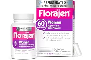 Florajen Women’s Vaginal Probiotic - Gut Health, Vaginal pH Balance, & Constipation Relief - Multi-Strain Formula with Lactobacillus - Refrigerated for Potency - 60 Capsules