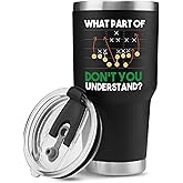 Panvola What Part Of Don’t You Understand Football Gifts For Coach Trainor Team Players Vacuum Insulated Tumbler Stainless Steel Travel Mug with Lid and Straw (30 oz)