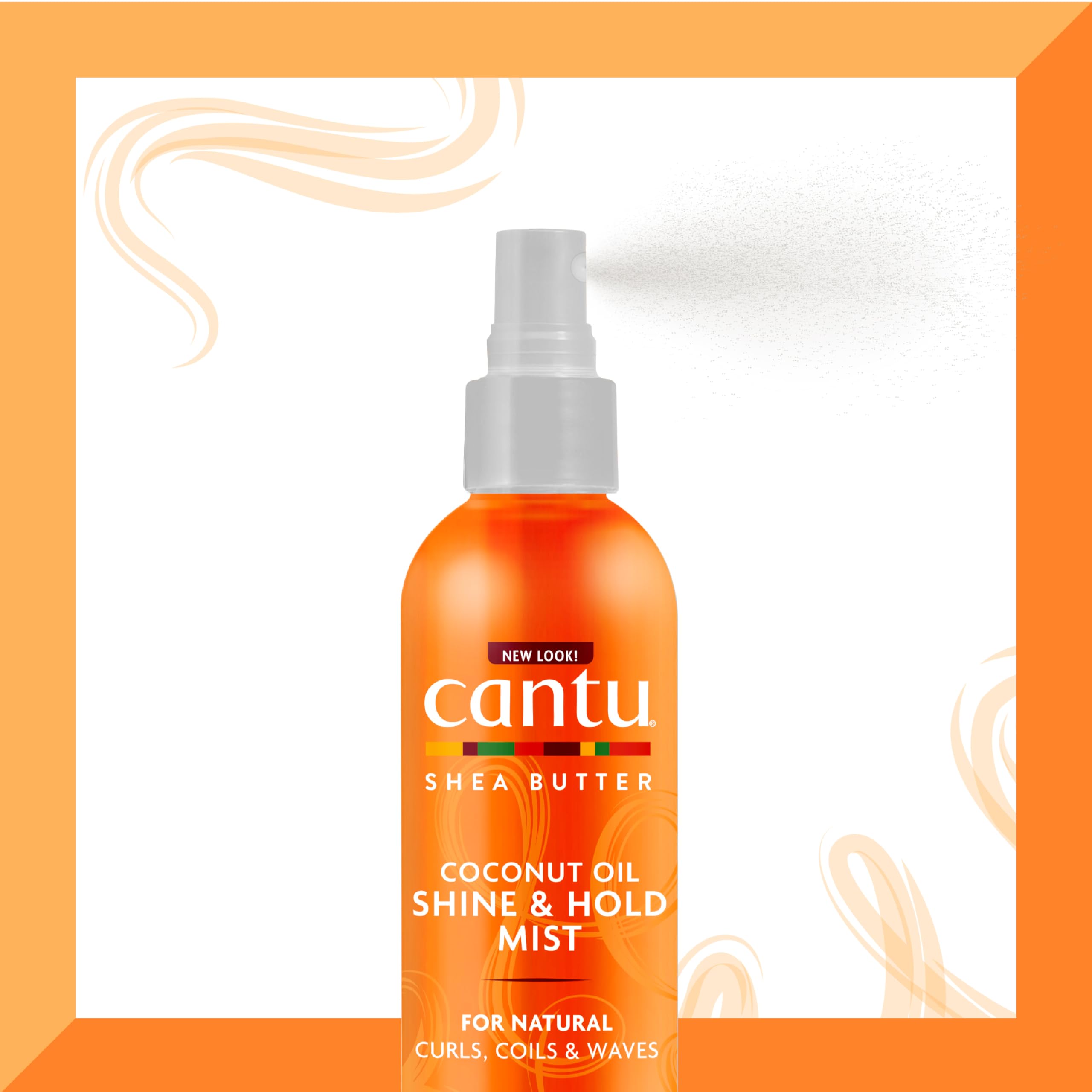 Cantu Coconut Oil Shine & Hold Mist for Natural Hair, 8 fl oz | with Shea Butter