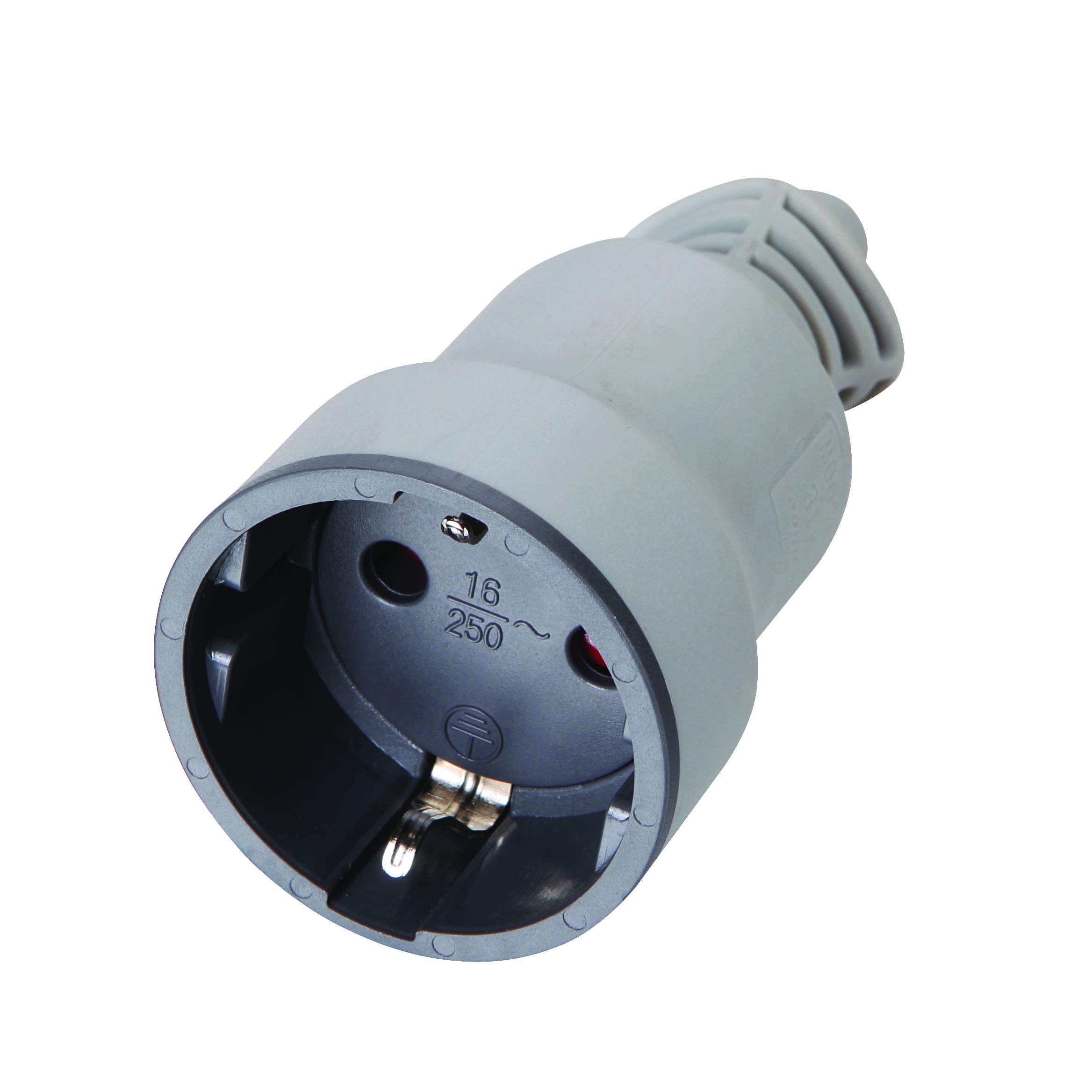 Electraline 62071 Protective Contact Coupling Plastic 16 A 250 V Straight Insertion/Schuko Coupling Black