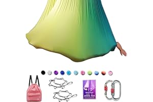 SAIVEN Aerial Silks-Aerial Yoga Hammock with Deluxe Yoga Swing Set, Flying Yoga, Aerial Dance(L:5m x W:2.8m)