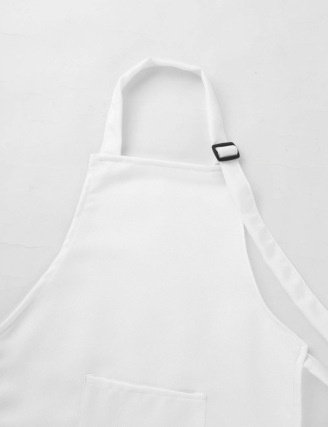 inlzdz Kids Children Chef Kitchen Apron Hat Outfit Adjustable Bib Artist Apron for Cooking Baking Painting Training Crafting Wear White 2-4 Years - Image 5