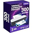 300 Pack Laminating Sheets, 3 mil, 9 x 11.5 Inches Thermal Laminating Pouches Lamination Sheet Paper for Laminator, Clear, Letter Size, Office and School Supplies