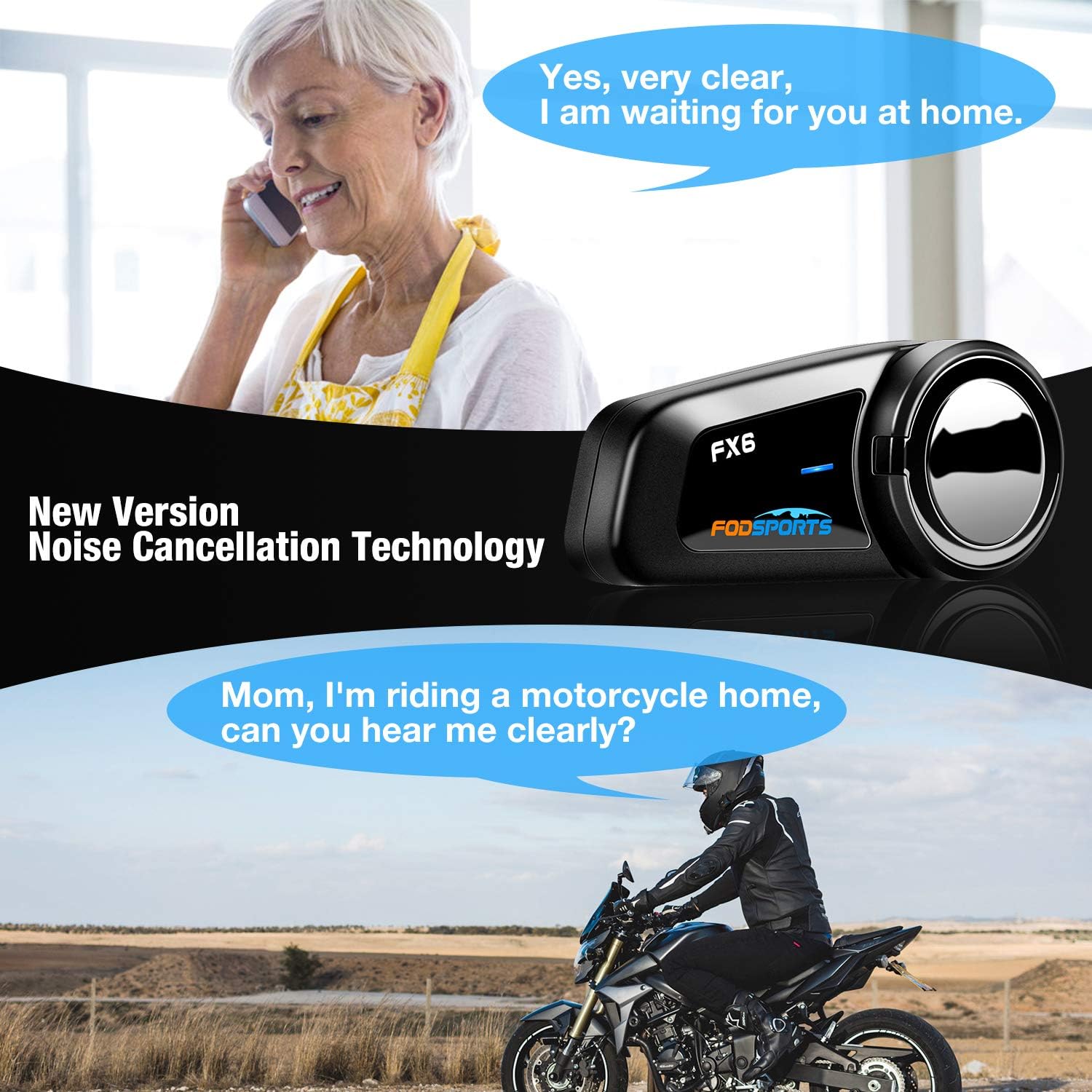 Fodsports FX6 Motorcycle Communication System - Image 4