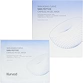 Kurved Skin Aging Curve NMN Peptide Capsule in Gel Mask (35 g/1.23 oz, 4 Count) | Hydrogel Overnight Mask with NMN, Peptide, Collagen with Liposomal capsule for Lifting & Firming, Cooling, K-Beauty