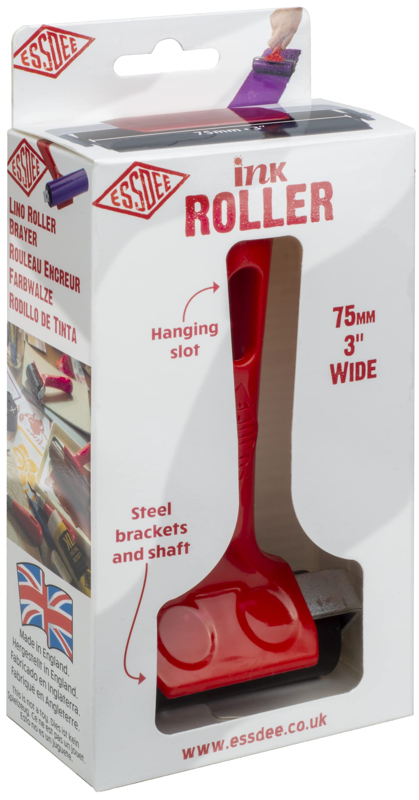 ESSDEE R3 Lino Roller 75mm Red Handle