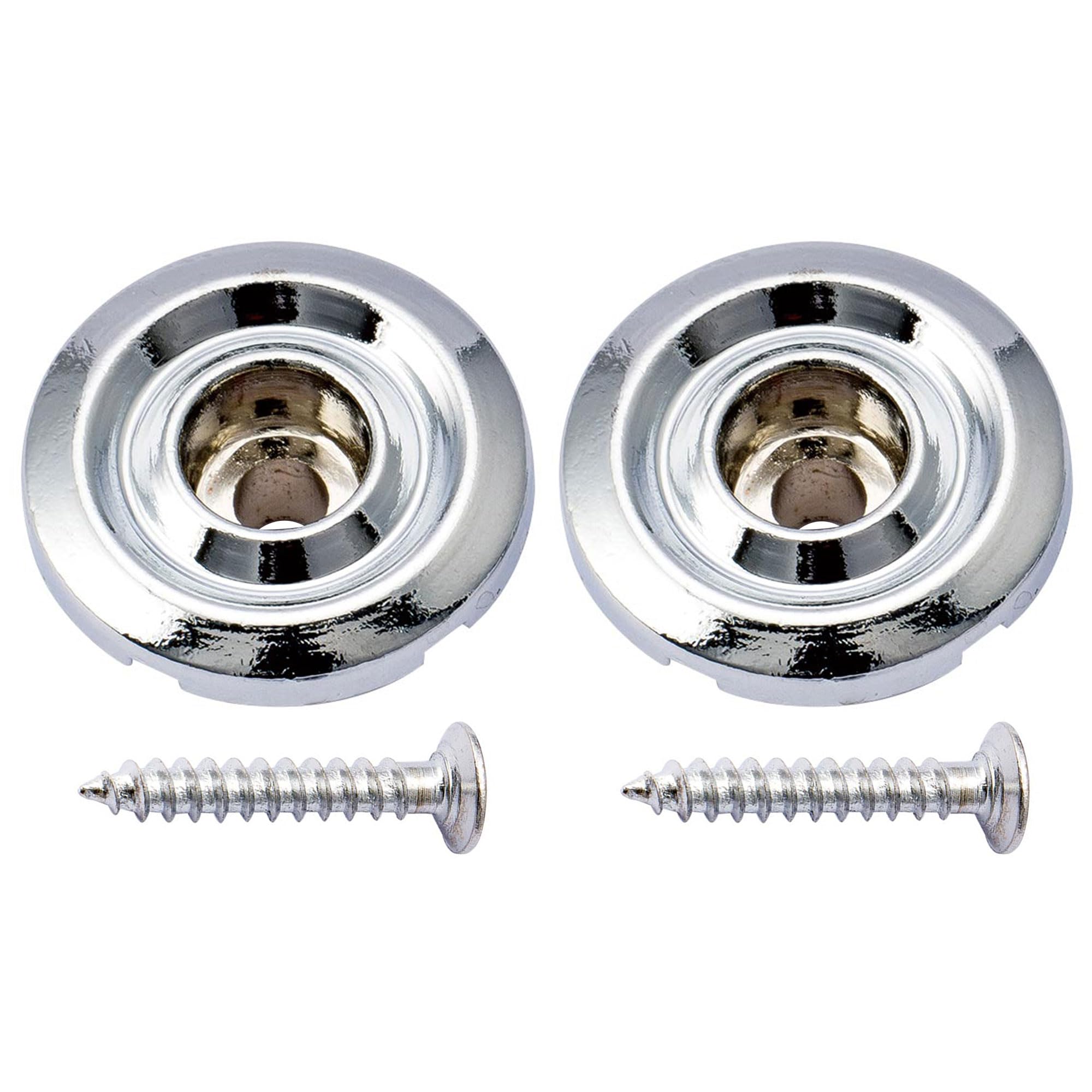 Musiclily Metal Round Bass String Guides Trees Retainers for Fender Precision Bass/Jazz Bass, Chrome(2 Pieces)