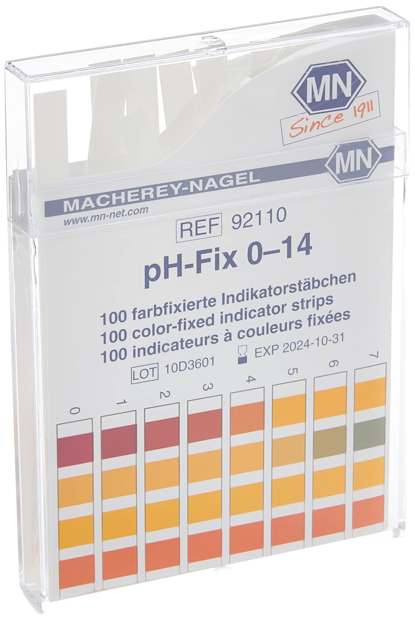 Camlab 1138921 pH-Fix Indicator Paper Test Strips, pH 0.0-14.0 with CE-mark, 6mm x 85mm (Pack of 100)