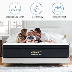 Molblly Hybrid Mattress in a Box with Gel Memory