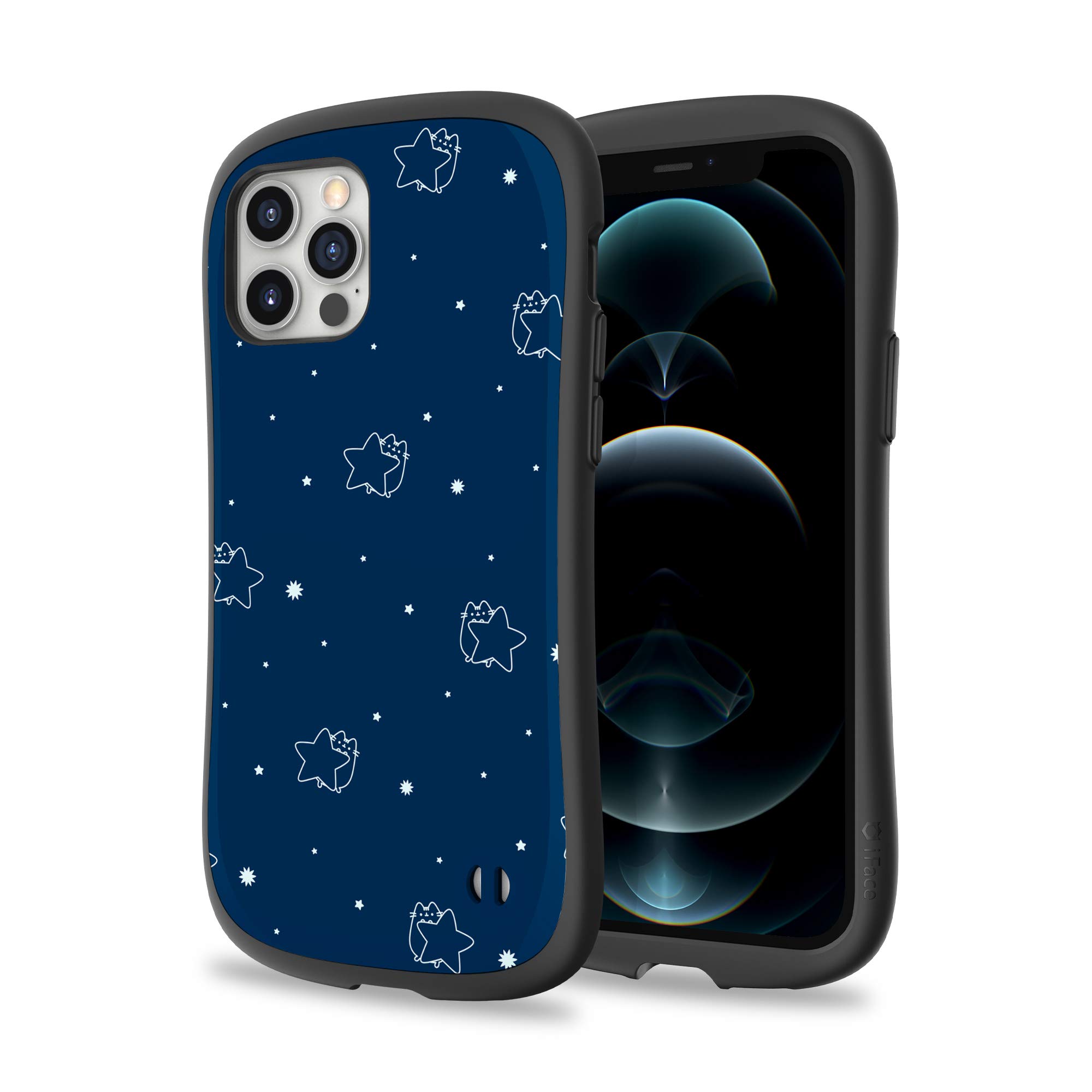 iFace x Pusheen First Class Designed for iPhone 12 and iPhone 12 Pro (6.1") – Cute Shockproof Dual Layer [Hard Shell + Bumper] Phone Case – Stars