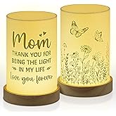 Afterprints Birthday Valentines Day Gifts for Mom, 3D Printed Night Light, Mom Gifts from Daughter Son, Best Gift for Mother, Table Lamp with Floral & Butterfly Design