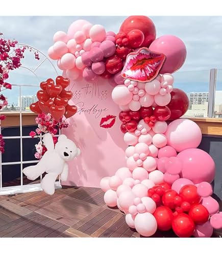 DBKL Pink Balloon Garland Arch Kit - 162Pcs Coquette Style Balloons With Bows For Birthday, Wedding, Baby Shower