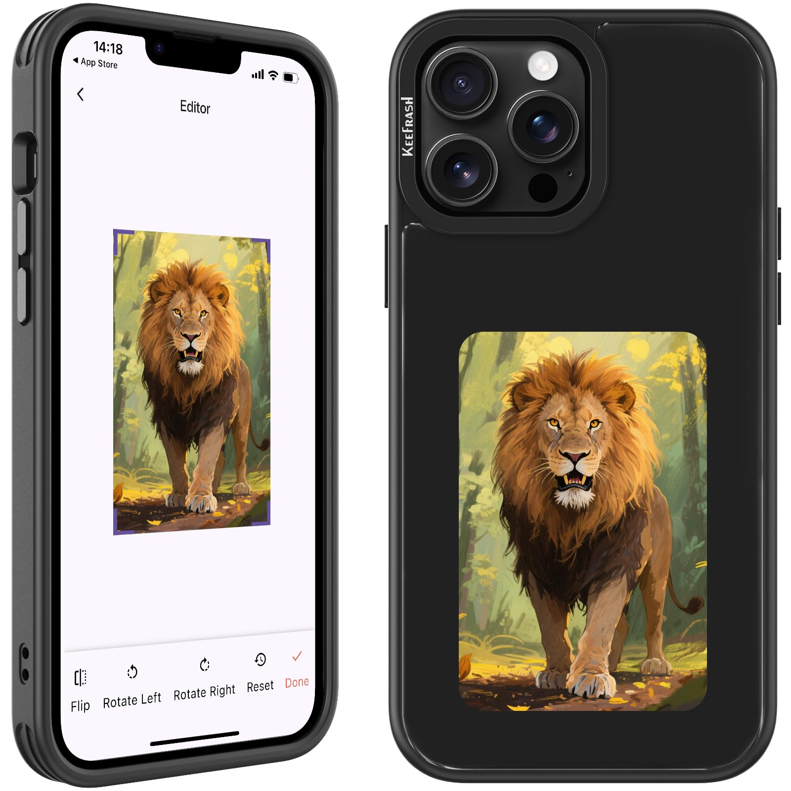 Photo 1 of Keefrash Upgraded Smart Ink Phone Case – 4.1" 4-Color E Ink Screen, 556×800 Resolution, NFC Digital Picture Phone Case, DIY Photo Transfer, Smart Ink Case Compatible with iPhone 15 pro max – Black