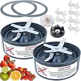[UPGRADE] Replacement Blender Blade Parts for 600w 900w NutriBullet Blender including Extractor Blade Gasket and Gear (2-pack)
