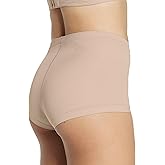 Leonisa No Show Boxer Briefs for Women Boy Shorts Underwear Beige