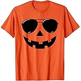 Funny Jack O Lantern Face Pumpkin Halloween Costume Men Boys T-Shirt